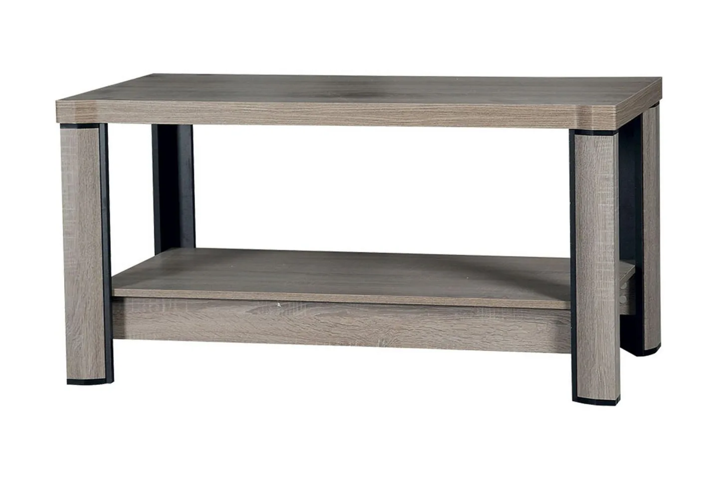 Chezum Soffbord 120 cm med Förvaring Hylla - Tryffel/Beige/Grå