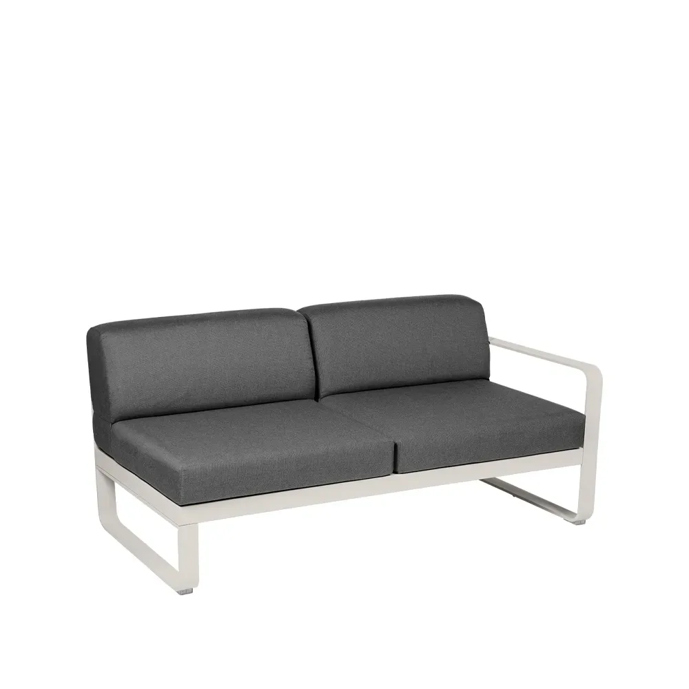 Fermob Bellevie Right modulsoffa 2-sits Clay grey (grå), graphite grey dyna
