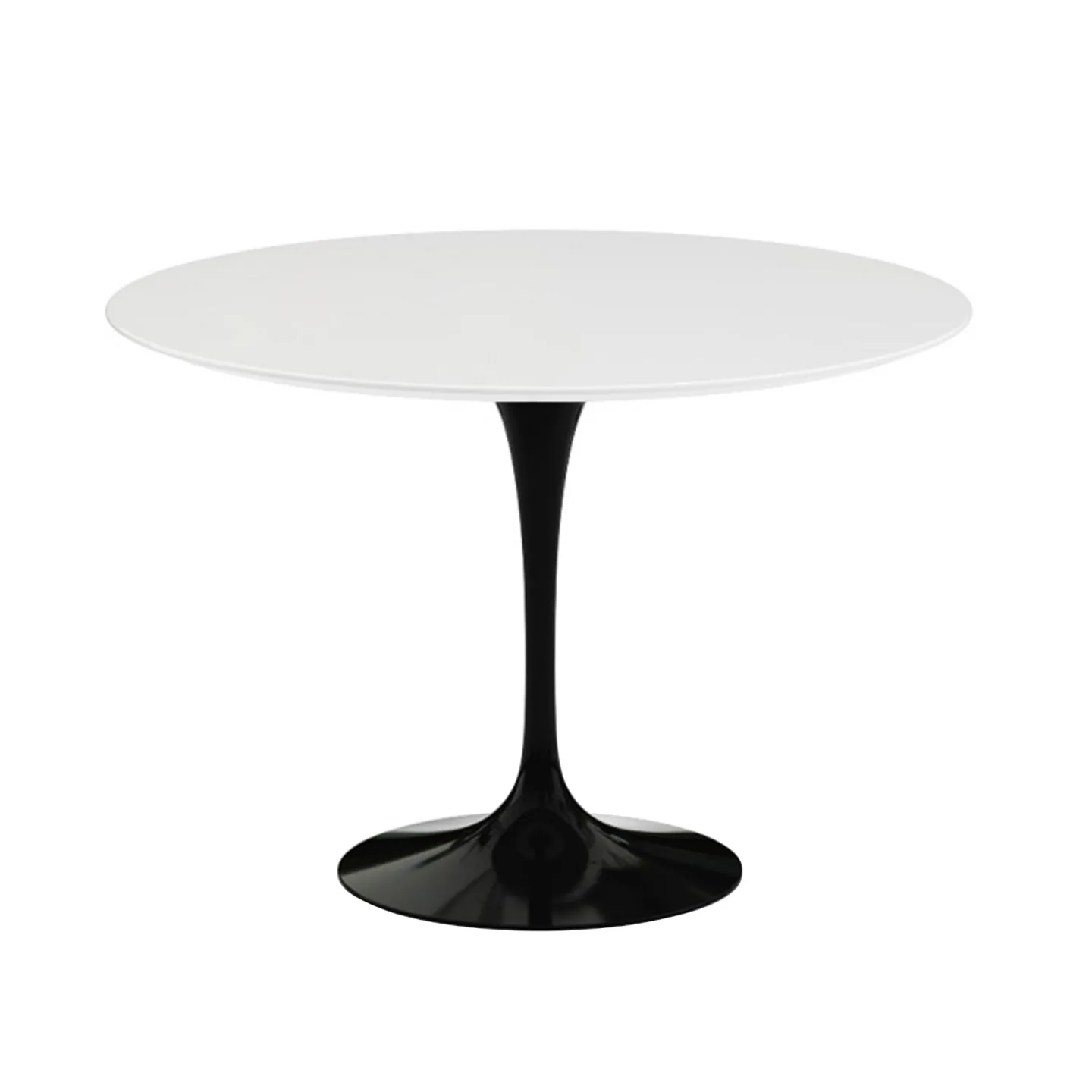 Knoll - Saarinen Round Table - Matbord, Ø 107 cm, Svart underrede, skiva i Vit laminat - Matbord - Eero Saarinen - Svart - Laminat/Metall
