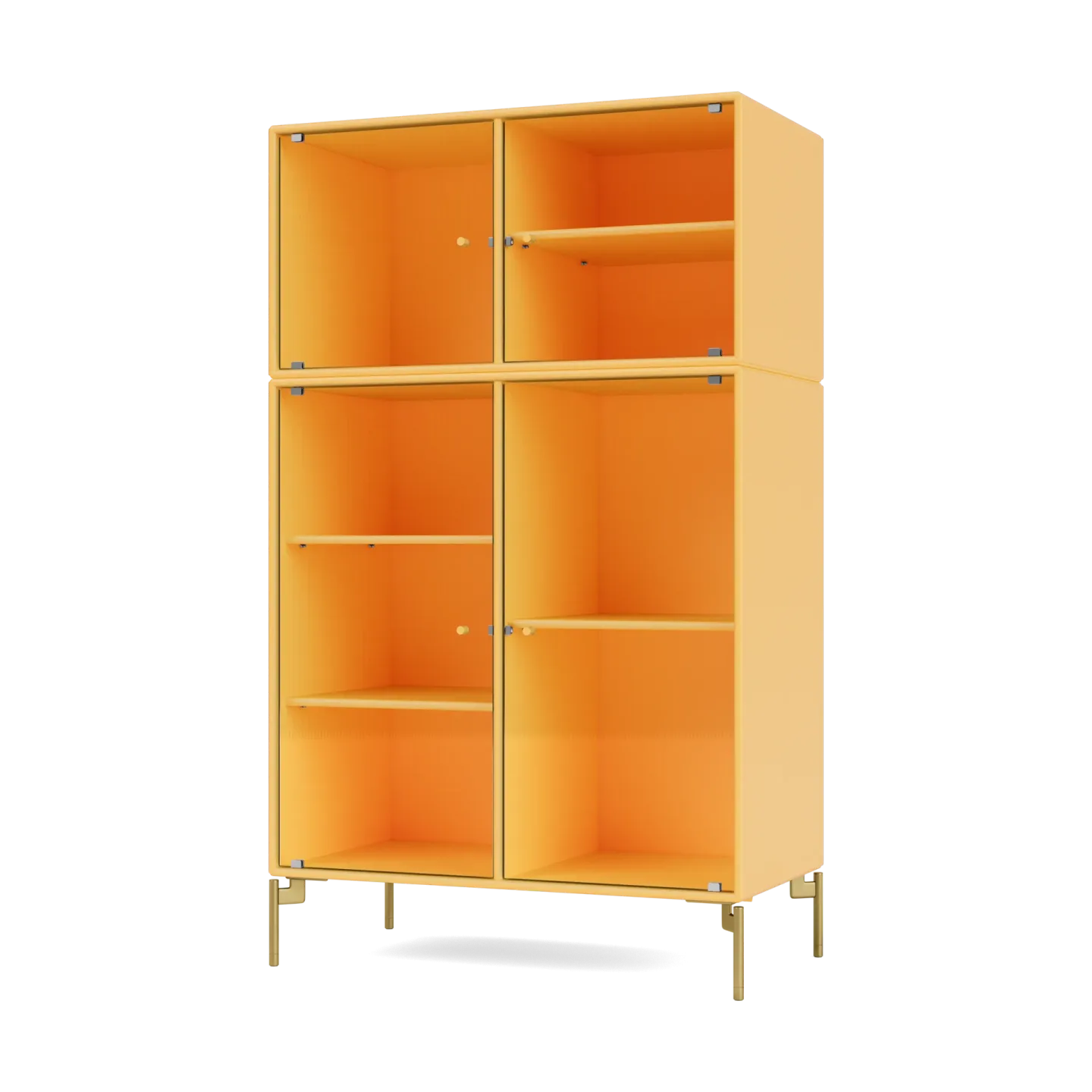 Montana Ripple III Vitrinenschrank 69,6x117,6x38 cm Acacia-Beine brass