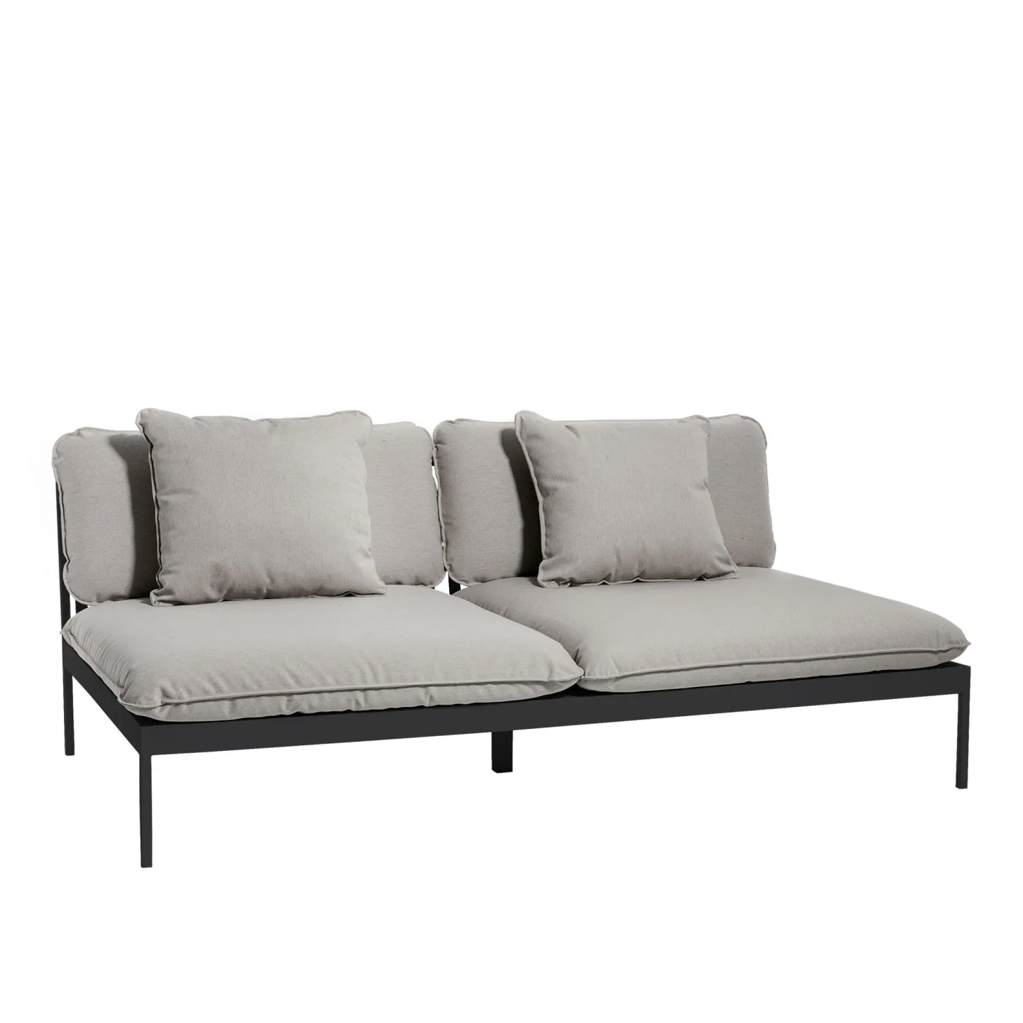 Skargaarden - Bönan Lounge Sofa, Dark Grey Aluminum Frame, Cushion Light Grey Sunbrella Sling - Soffor utomhus - Studio Norrlandet