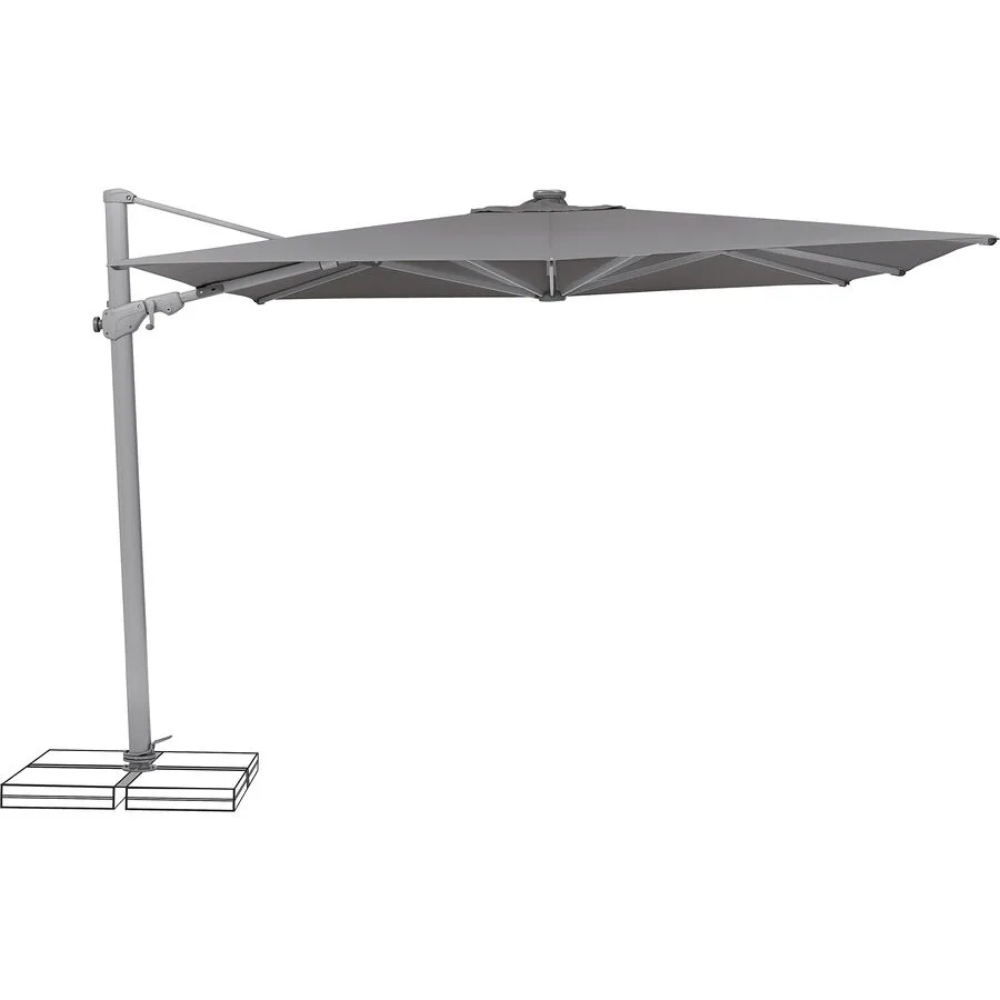 Suncomfort BY GLATZ Sonnenschirm Varioflex stonegrey Polyester B 300 T 300 cm