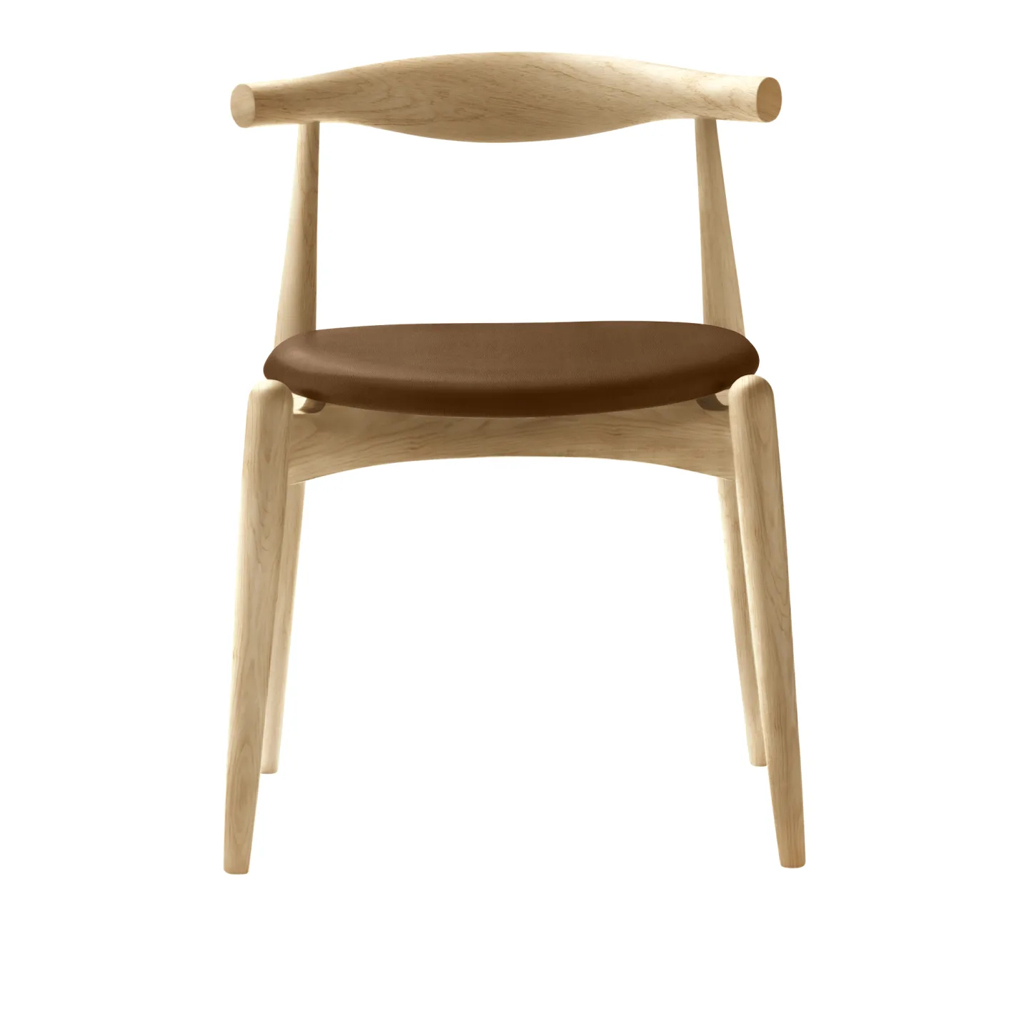 Carl Hansen - CH20, Klarlackad Ek, Lädergrupp C Sif - 95 - Matstolar - Hans J. Wegner - Träfärgad - Trä