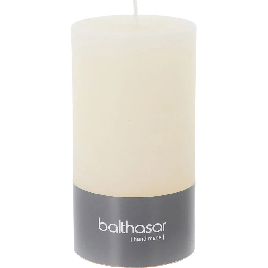 Balthasar Kerze Rustico ecru H13 cm D7 cm, Brenndauer 60h - Farbe: taupe - Material: Wachs