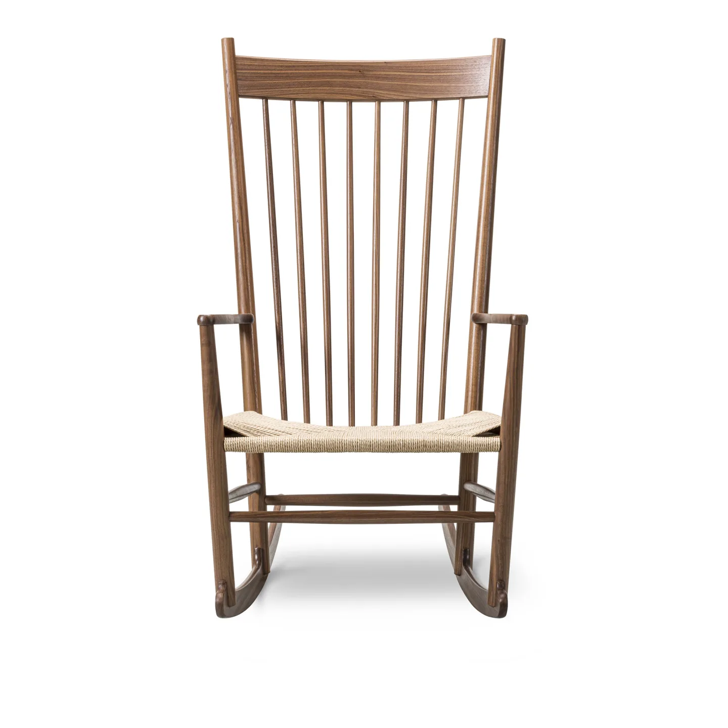 Fredericia Furniture - Wegner J16 Rocking Chair, Oljad valnöt, Naturfärgad sits - Fåtöljer - Hans J. Wegner - Beige - Naturmaterial/Trä