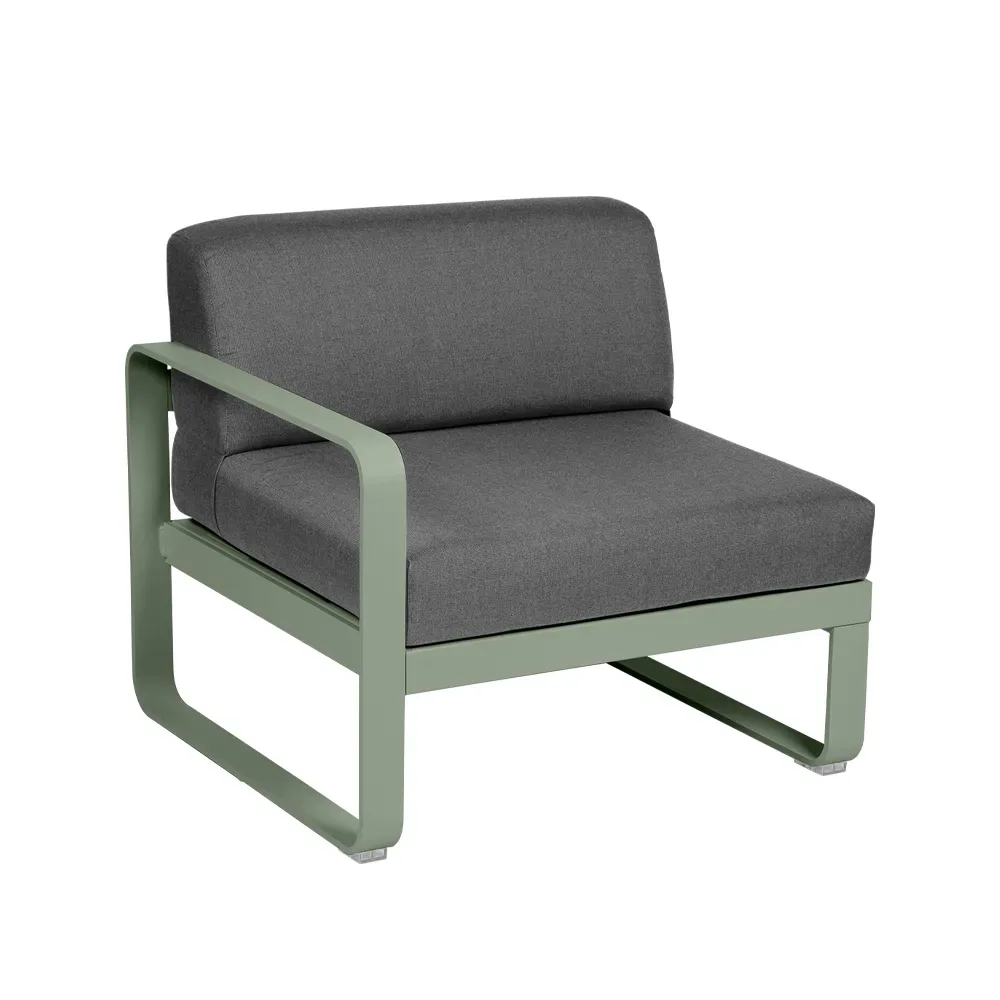 Fermob Bellevie Left modulsoffa Cactus (grön), graphite grey dyna, 1-sits