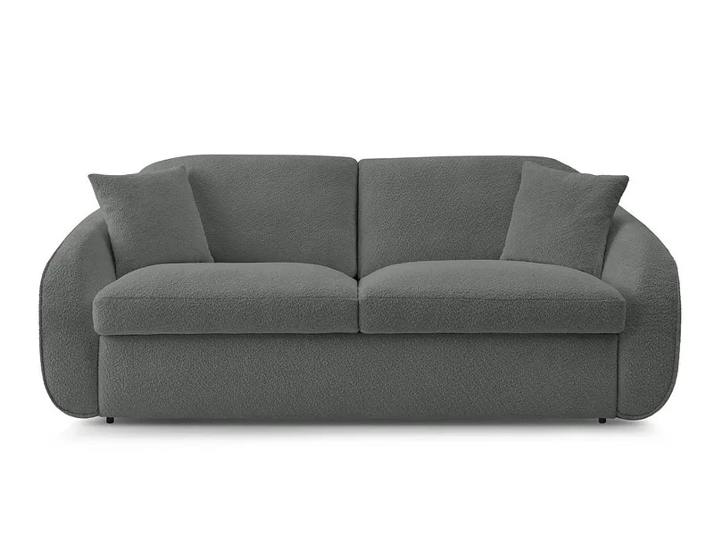 3er Sofa BOBOCHIC CEZANNE Boucle-Stoff dunkelgrau