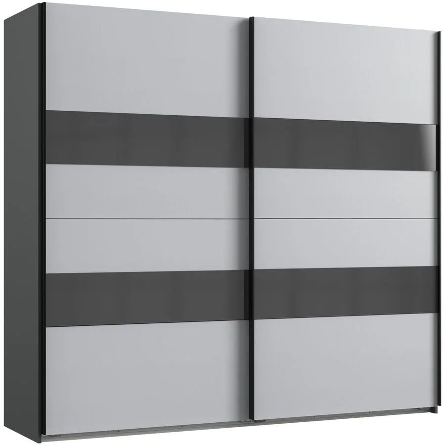 Kleiderschrank Akshay hellgrau Holzwerkstoff B 225 cm