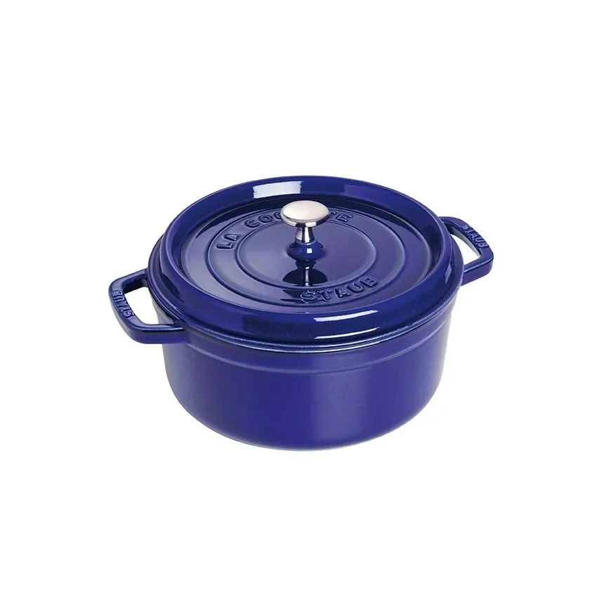 STAUB Staub rund gryta i gjutjärn, tre lager emalj 3,8 l mörkblå