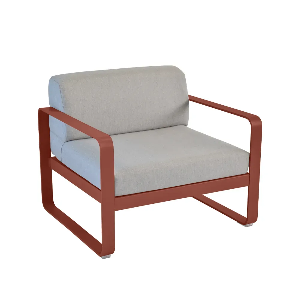 Fermob Bellevie fåtölj Red ochre (röd), flannel grey dyna