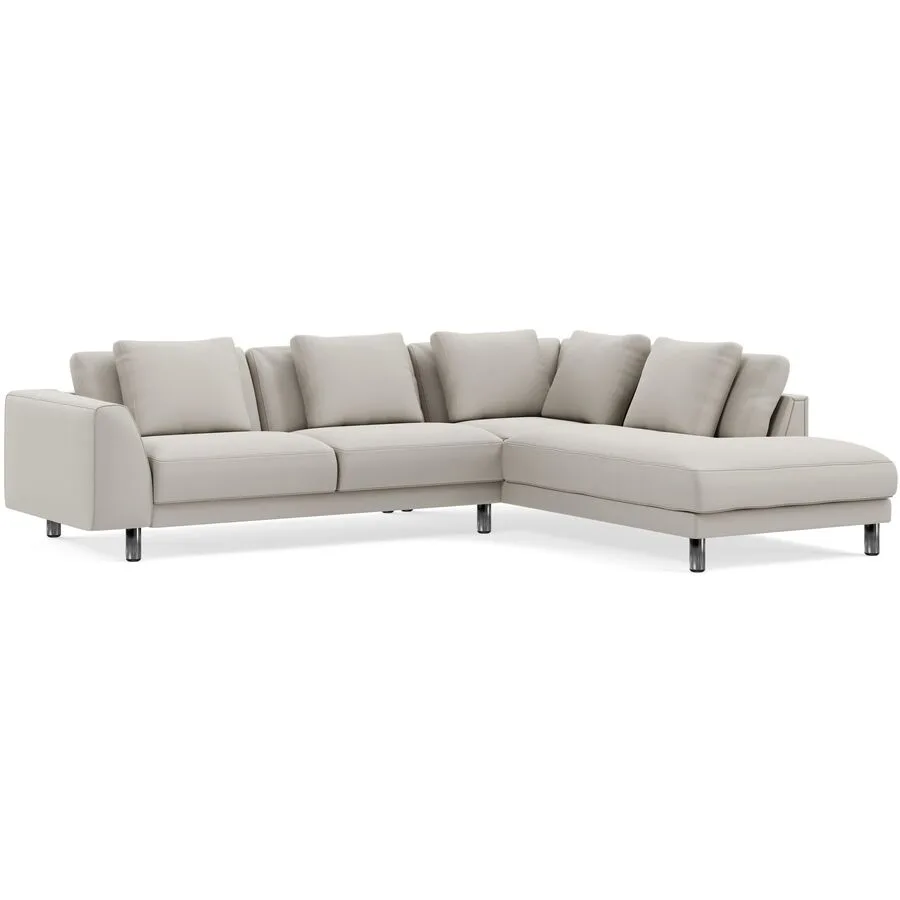 Ecksofa Avena Rechts Stoff/Metallfuss alu pearl B 283 T 233 cm - Möbel Konfigurator: Traummöbel individuell zusammenstellen