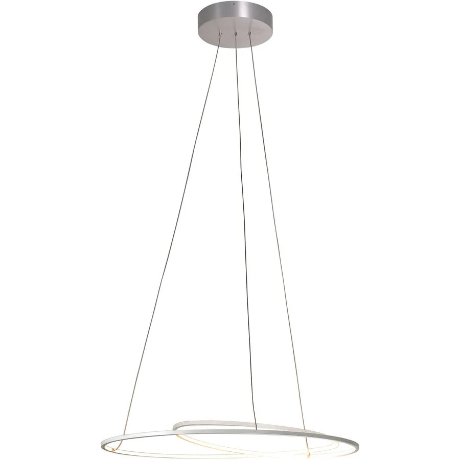 Bopp Pendellampe At Silber Aluminium 70 cm 140 cm Drehbar/Ausziehbar - Farbe: Aluminium geschliffen - LED - Lichtfarbe: Extra warmweiss - Pendellampe-