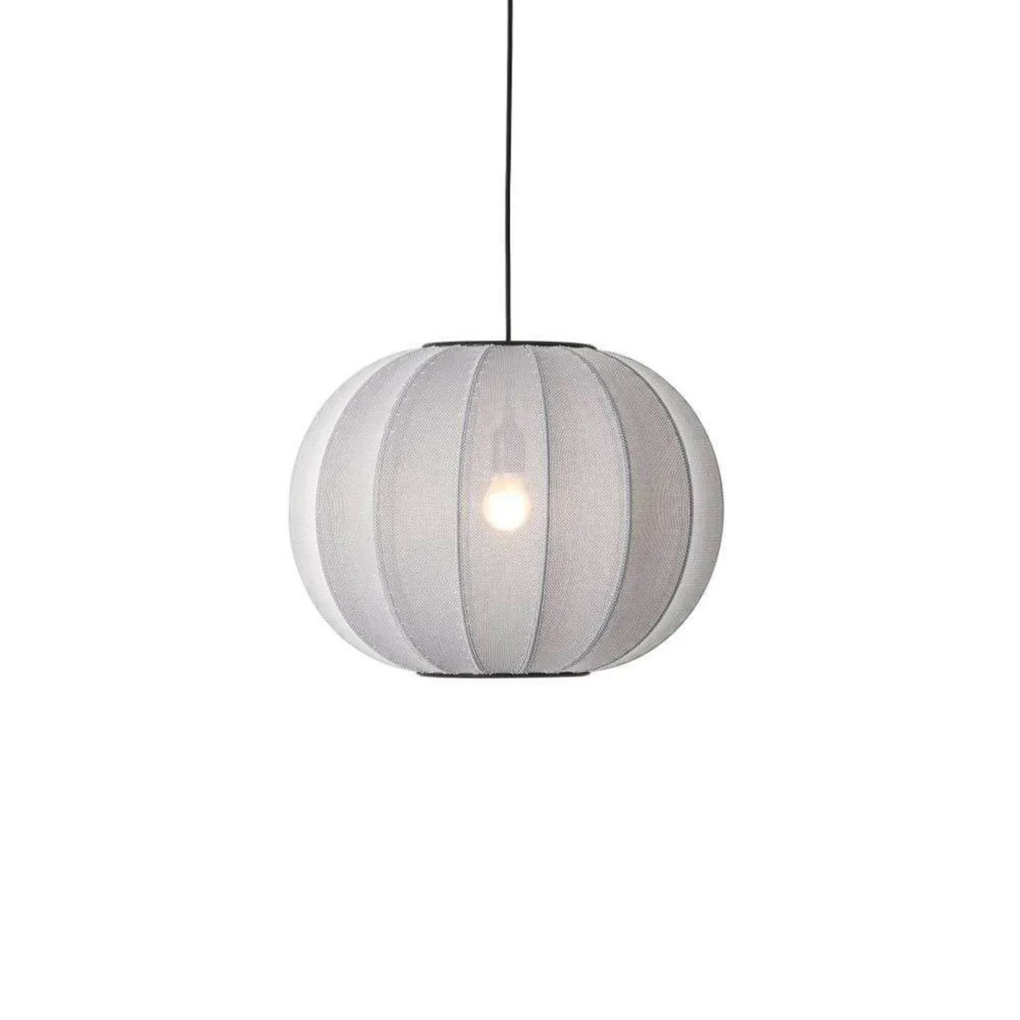 Knit-Wit 45 Round LED Pendel Silver - Made By Hand - Soverom - Stoff / Tekstil