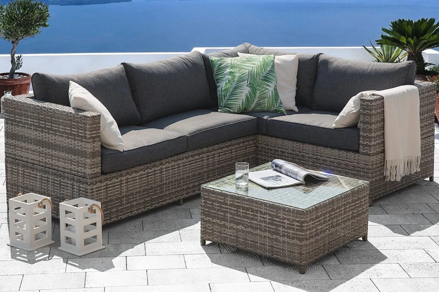 Avola Loungegrupp Utomhus 212 cm - Grå