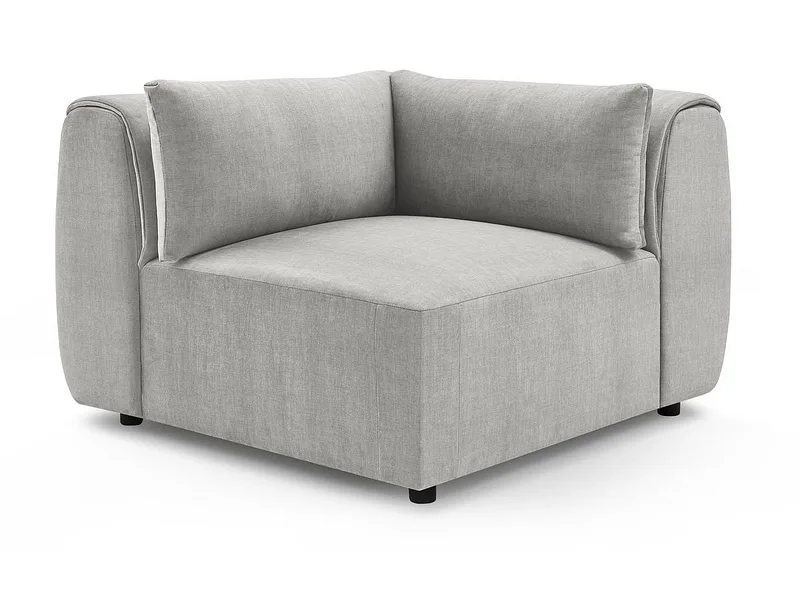 Ecke für modulare Sofas BOBOCHIC JEANNE Samt hellgrau