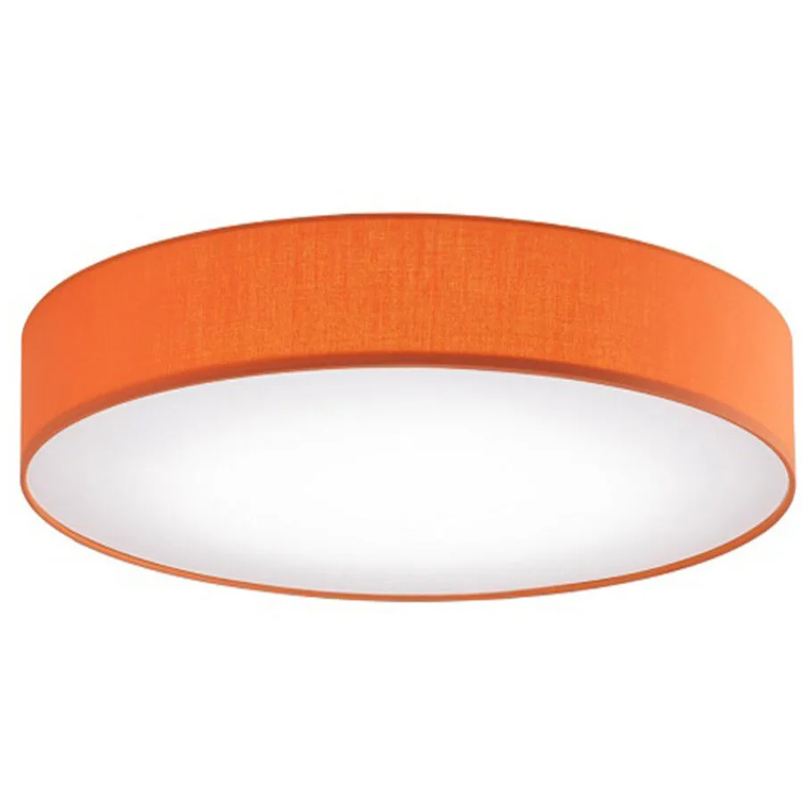 Deckenlampe Noad Orange Metall/Stoff 50 cm 10 cm - Material: Metall/ Stoff - LED - Lichtfarbe: Warmweiss - LED Energiesparlampen