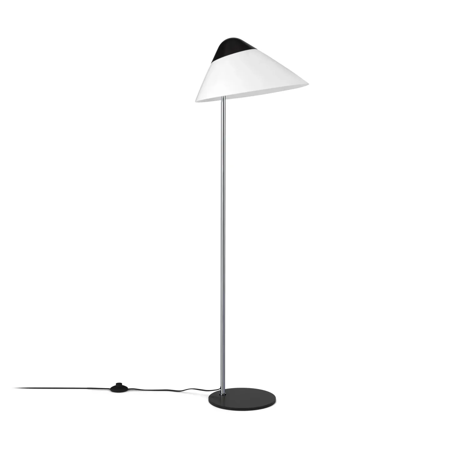Carl Hansen & Søn HJW03 Opala golvlampa Midi Black-chrome
