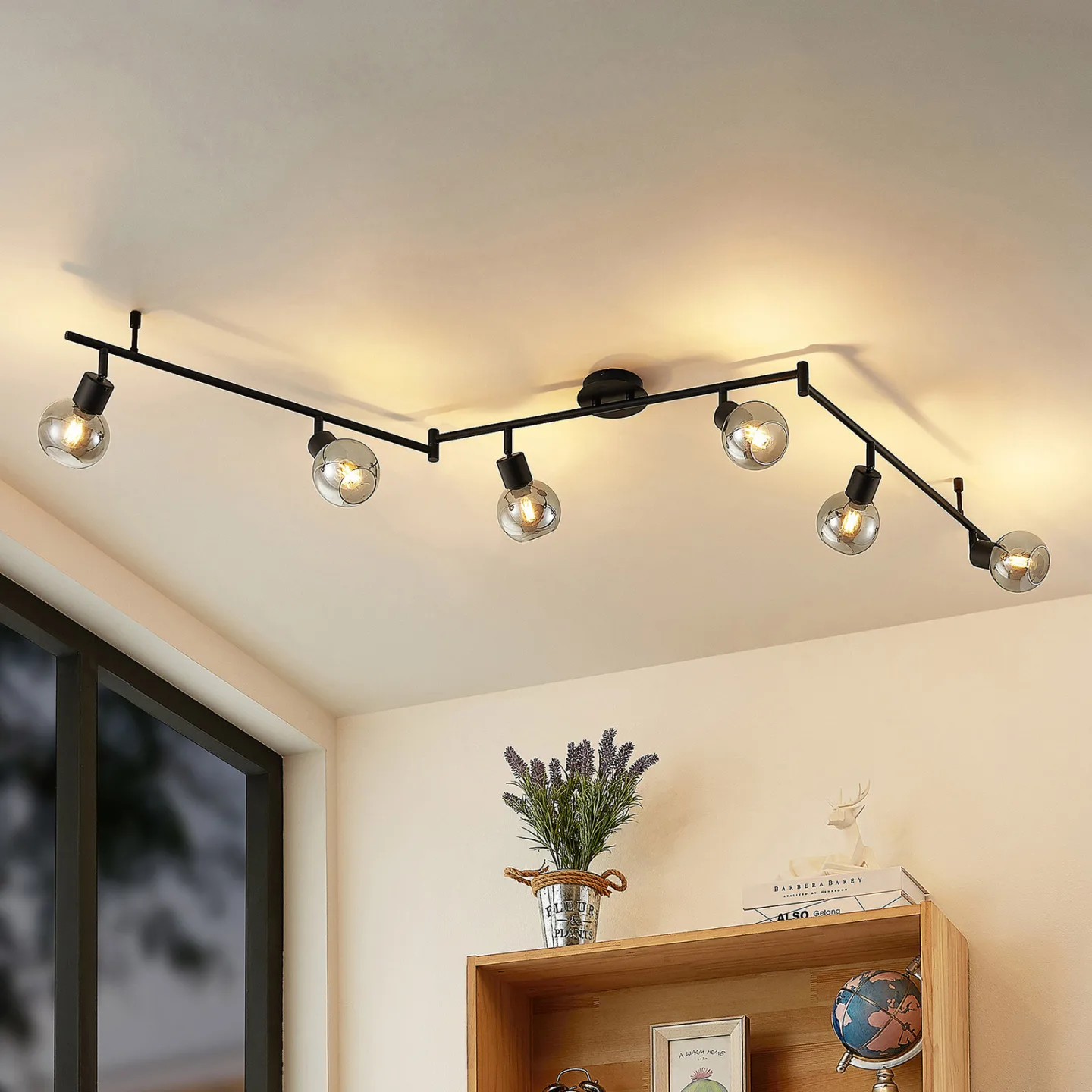 Eridia 6 Plafond Black - Lindby - Vardagsrum - Modern - Metall - Med flera ljuskällor