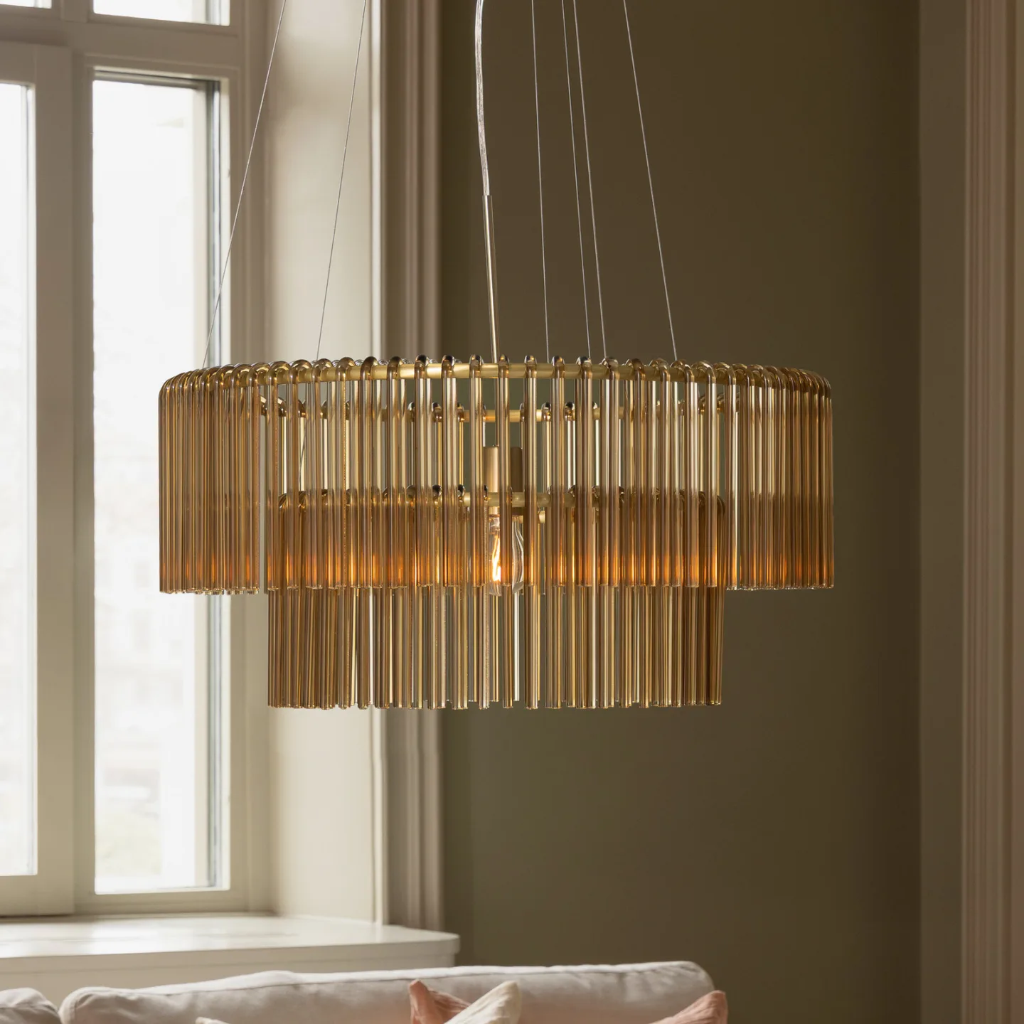 Hook 60 Hängeleuchte Glas cognac - Globen Lighting - Wohnzimmer - Skandinavisch - Einflammig