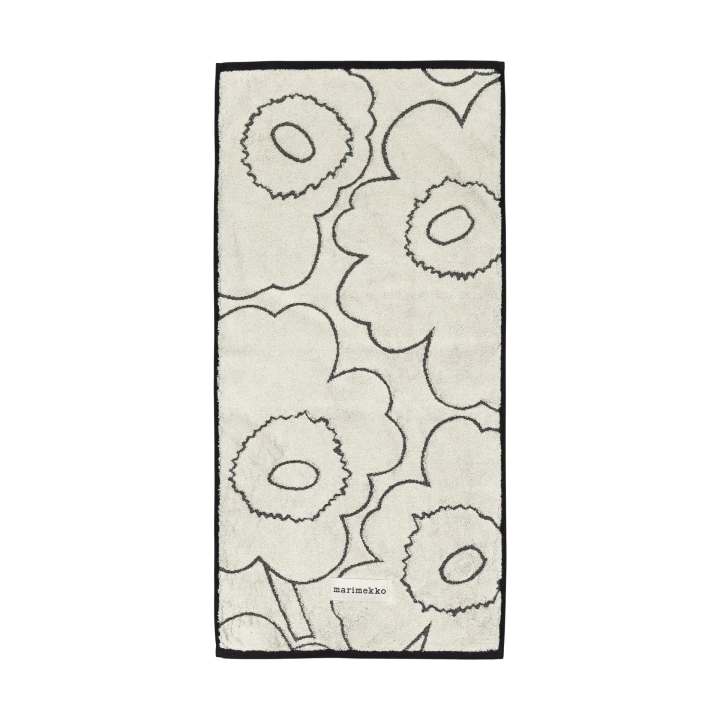 Marimekko Piirto Unikko handduk 50x100 cm Ivory-black