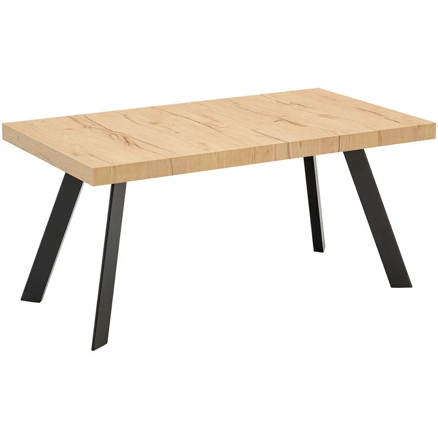 CONNUBIA Esstisch ausziehbar Bold Natur, Schwarz Buche, Holzwerkstoff B 160 T 90 cm