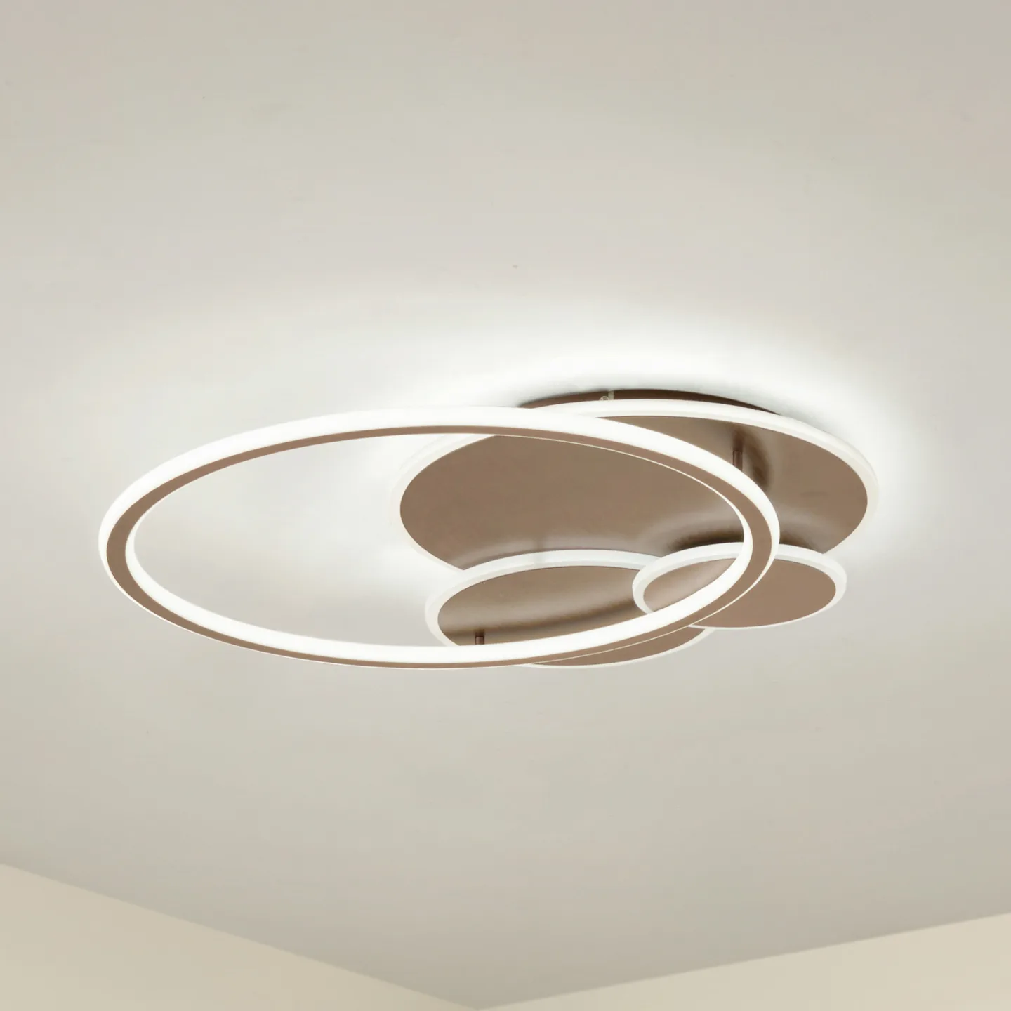 Circulo LED-loftslampe CCT dæmpbar brun - Lucande - Stue - Moderne - Metal - Rund