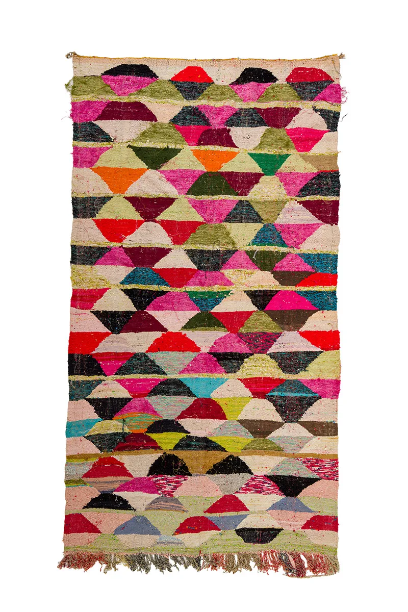 Marokkansk Boucherouite-teppe 155 x 290 cm (Størrelse: 155 x 290 cm)