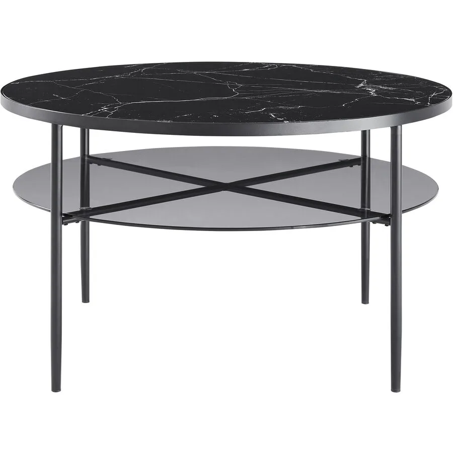Salontisch Habit schwarz Metall/Glas B 81 T 81 cm