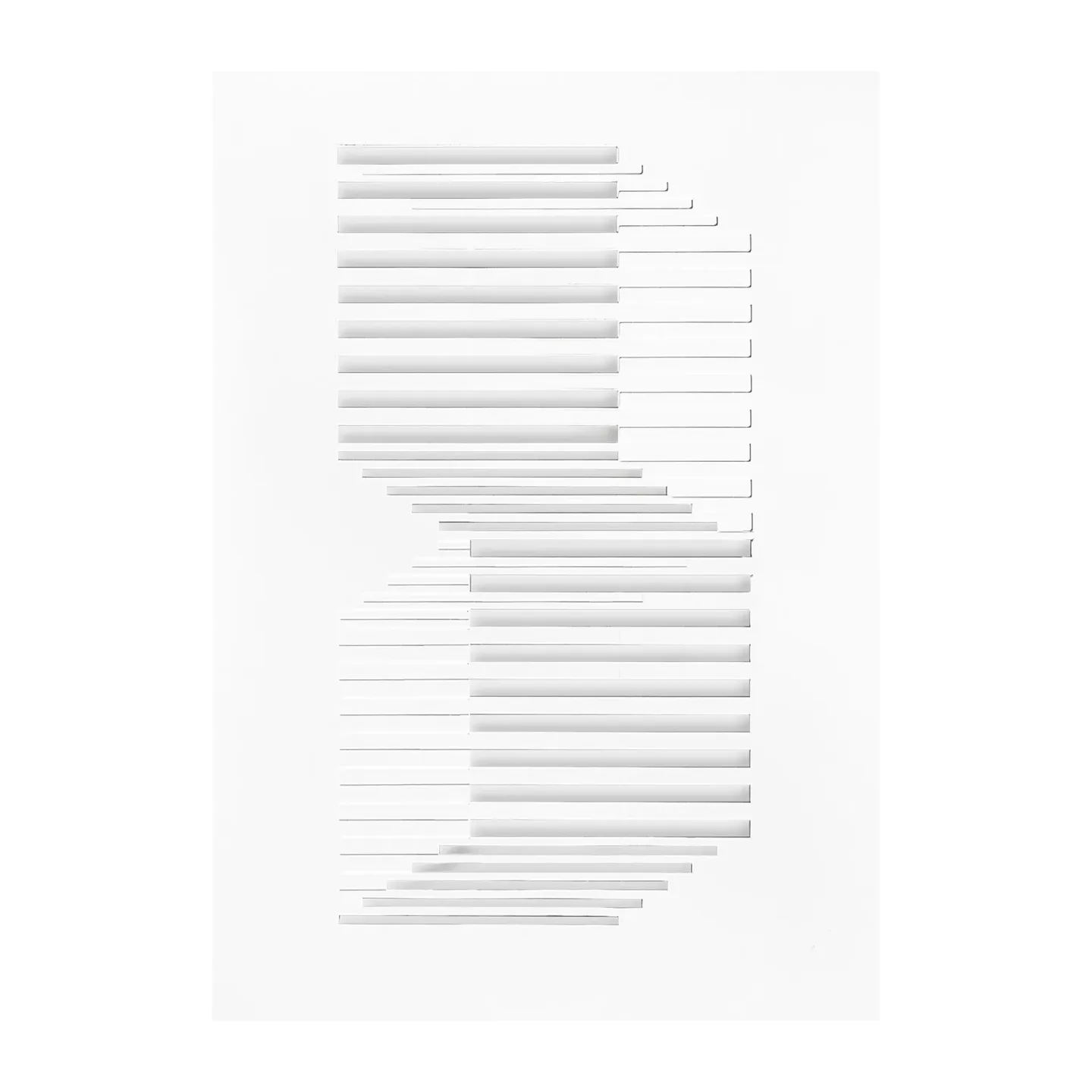 MOEBE Relief Kunstwerk organic lines 21 x 29,7 cm Off-White