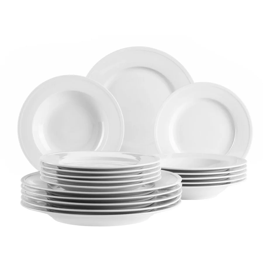 MÄSER Speiseteller-Set Arlona Weiss Porzellan