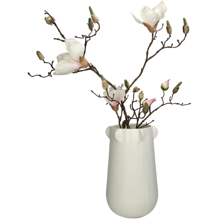 Vase Myko Elfenbein Aluminium D 16 cm H 27.5 cm