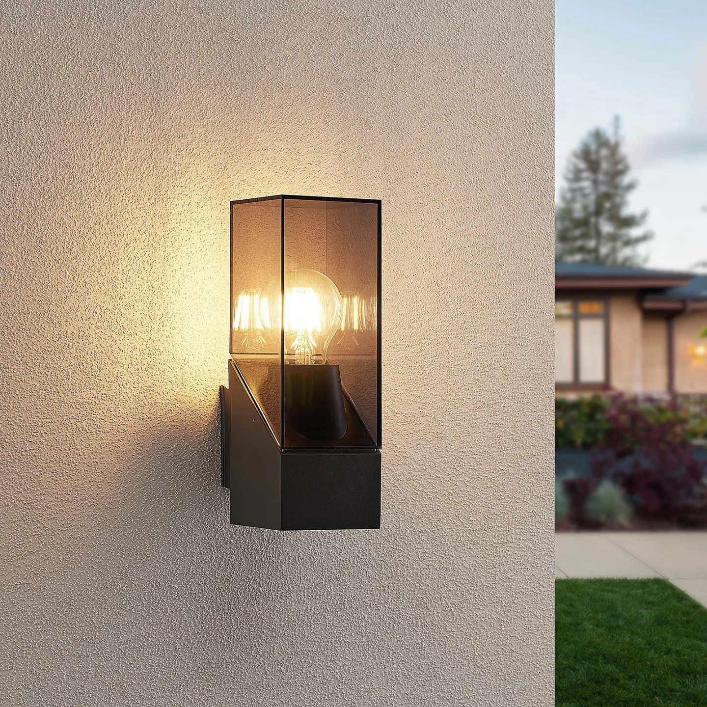Fiola Utomhus Vägglampa Anthracite - Lucande - Balkong - Modern - Metall - Med en ljuskälla