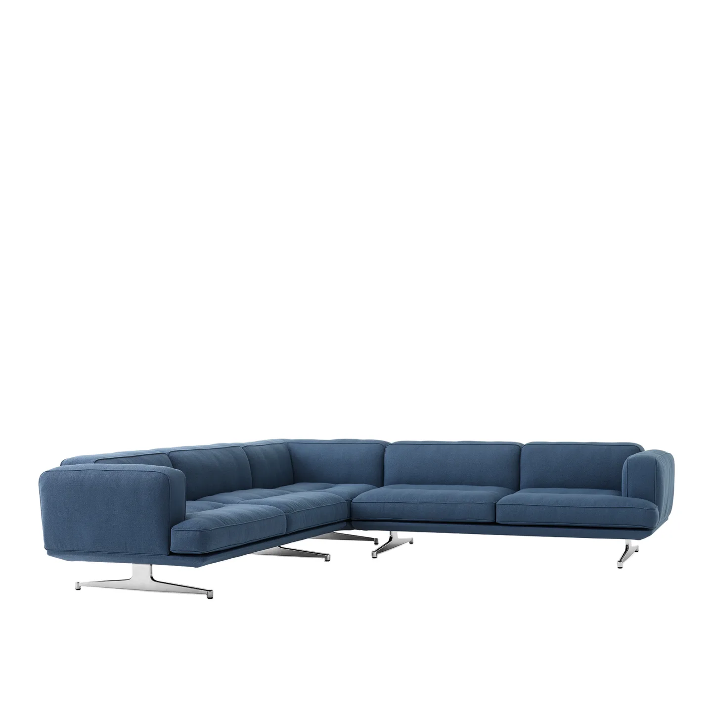 &Tradition - Inland AV41 hörn soffa polerad aluminium ben vidar 733 - Soffor - Anderssen & Voll - Blå - Metall/Textilmaterial/Syntetiskt/Skum