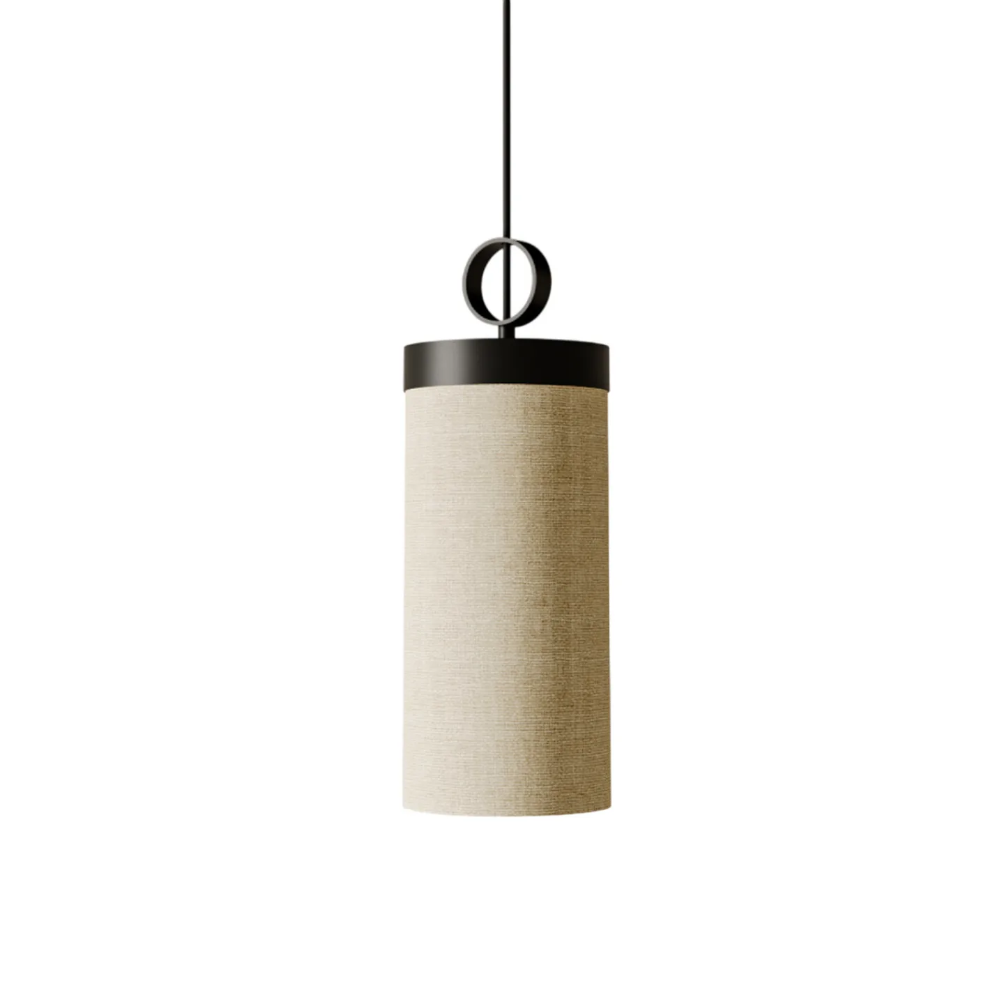 Nooi Pendelleuchte creme/schwarz, Leinen - Aromas del Campo - Wohnzimmer - Skandinavisch - Stoff / Textil - Mit Schirm