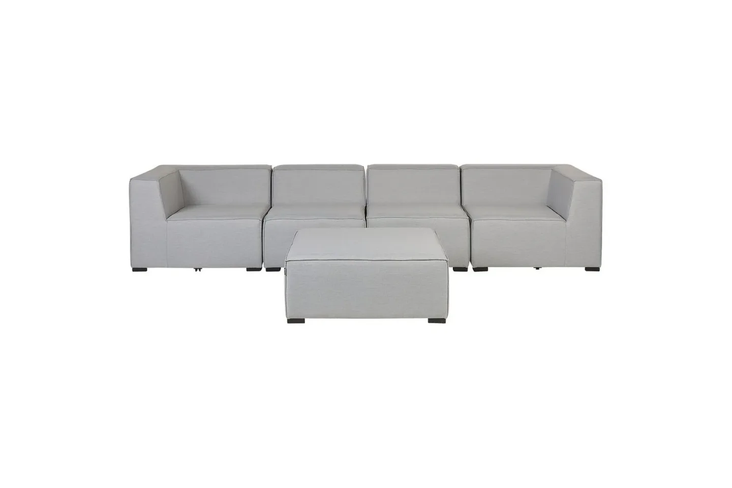 Soffa med fotpall Arezzo Ljusgrå/svart - Ljusgrå/svart
