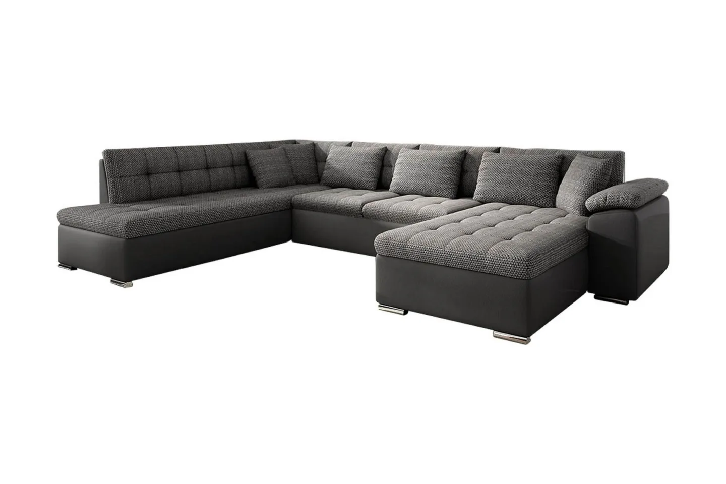 Niko U-Bäddsoffa 350x205x76 cm Divan Höger - Grå