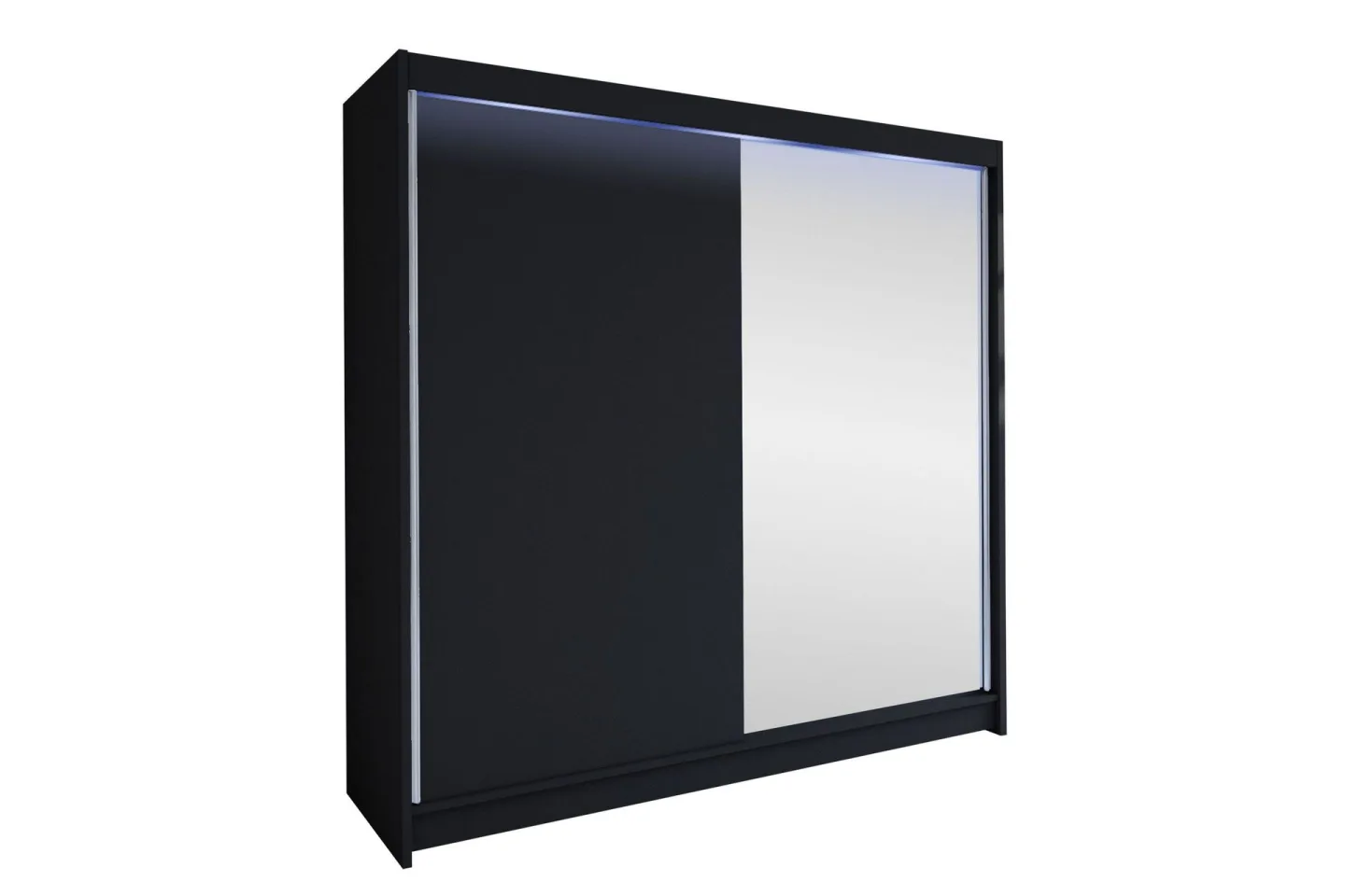 Canderbury Garderob m. Spegel 180x215 cm - Svart