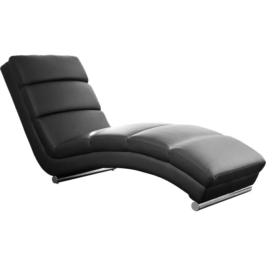 Liege Flint Schwarz, Silber Kunstleder, Metall B 60 T 171 H 81 cm