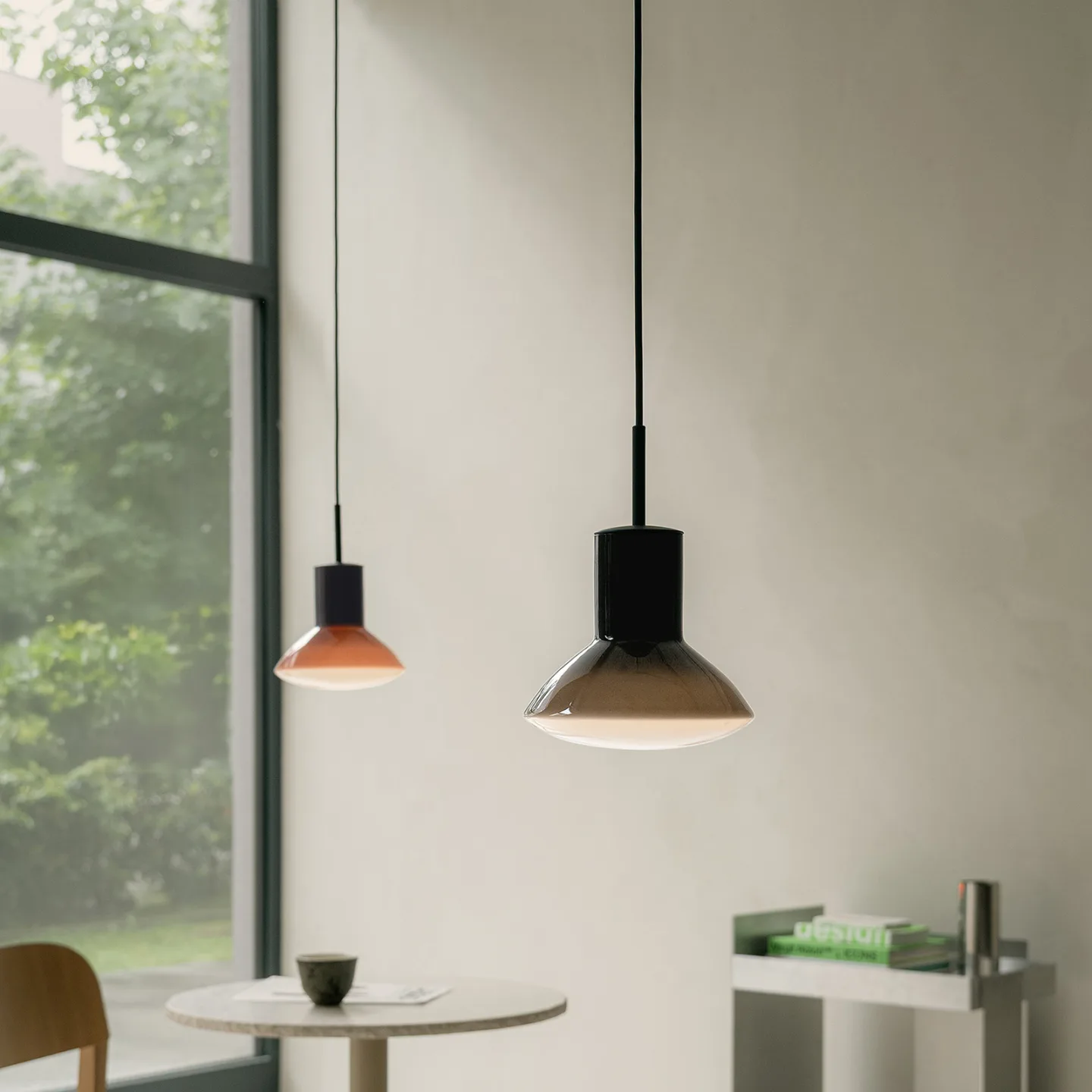 Onda Pendellampe, pfirsichfarben, Ø17 cm, Glas, GU10 - Grupa - Wohnzimmer - Design - Aluminium - Einflammig