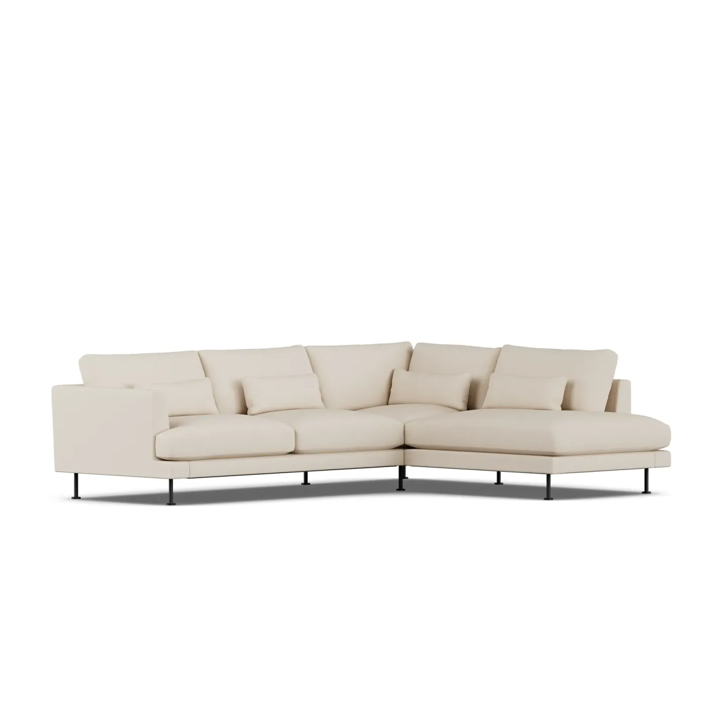 1898 Bredhult Sofa Same Beige 6670-Schwarzer Stahl, 3-sitzig A1