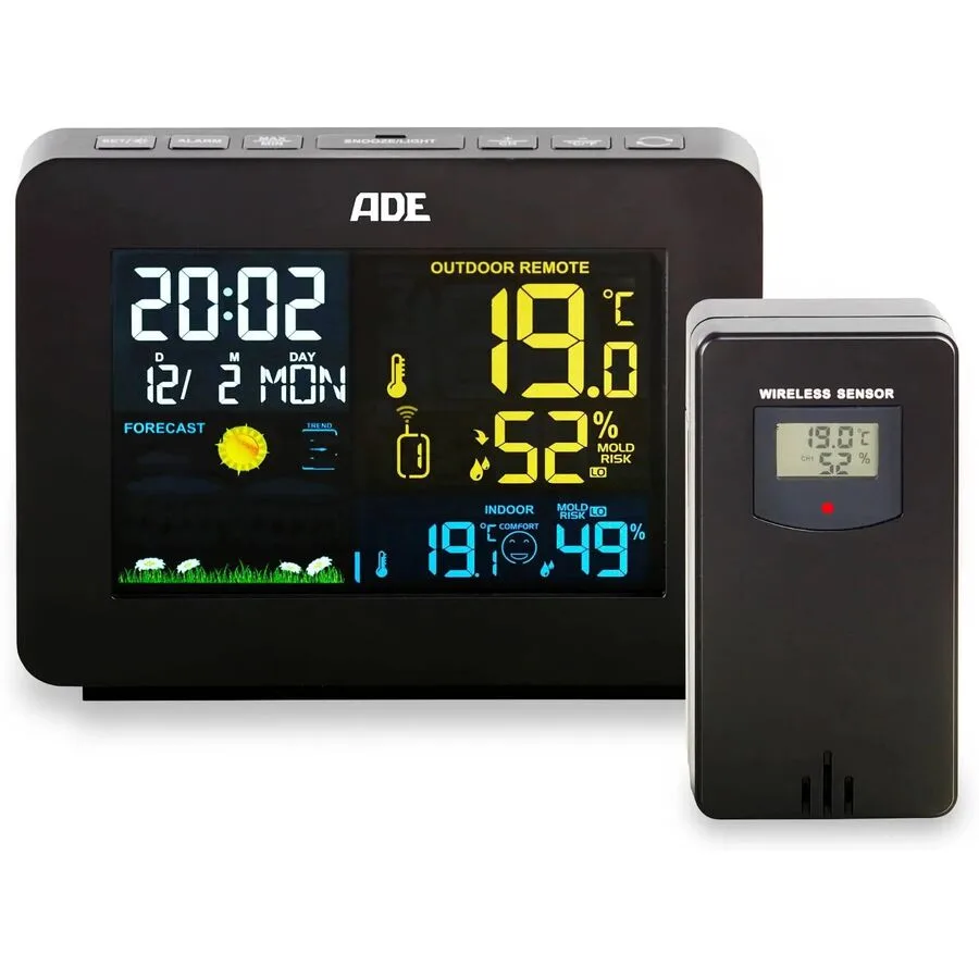 Wetterstation ADE Schwarz Kunststoff