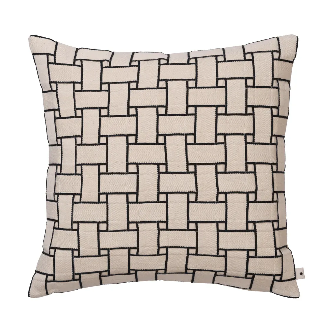 Ferm Living Lattice Kissenbezug Off-white-black, 50x50 cm