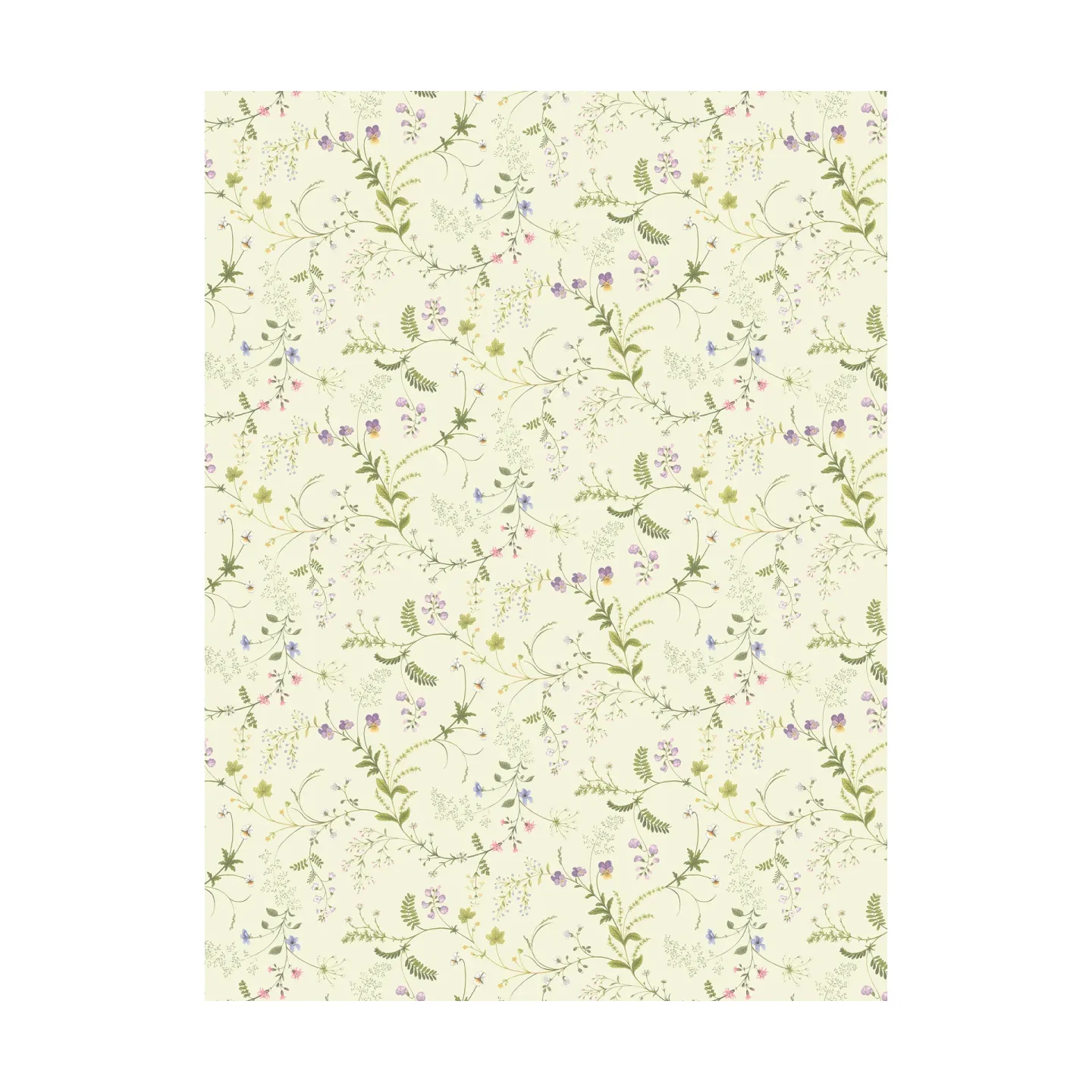 Arvidssons Textil Blomsteryra tyg Gul