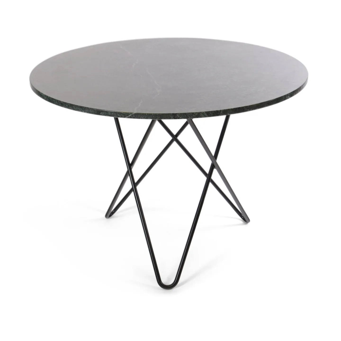OX Denmarq - O Dining Table Ø100, Black Steel Frame, Top: Green Marble - Matbord - Dennis Marquart - Grön - Metall/Sten