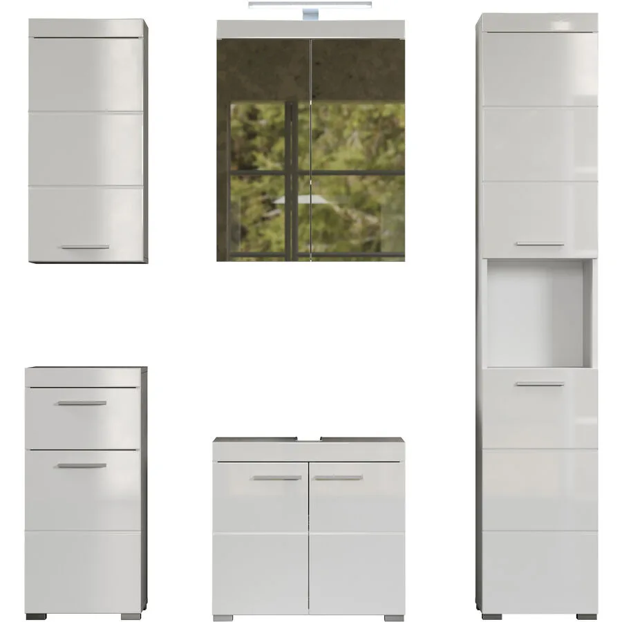Badezimmer-Set Clairo weiss Holzwerkstoff B 163 T 34 H 190 cm