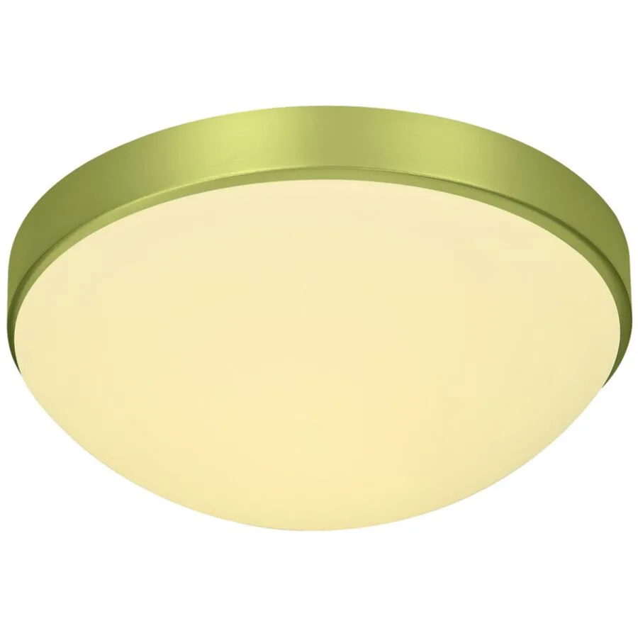 Designer-Deckenlampe Bankamp Basic E27 messingfarben dimmbar D 26 cm - Farbe: Messingfarben lackiert / Glas opal weiss - Material: Eisen/Glas