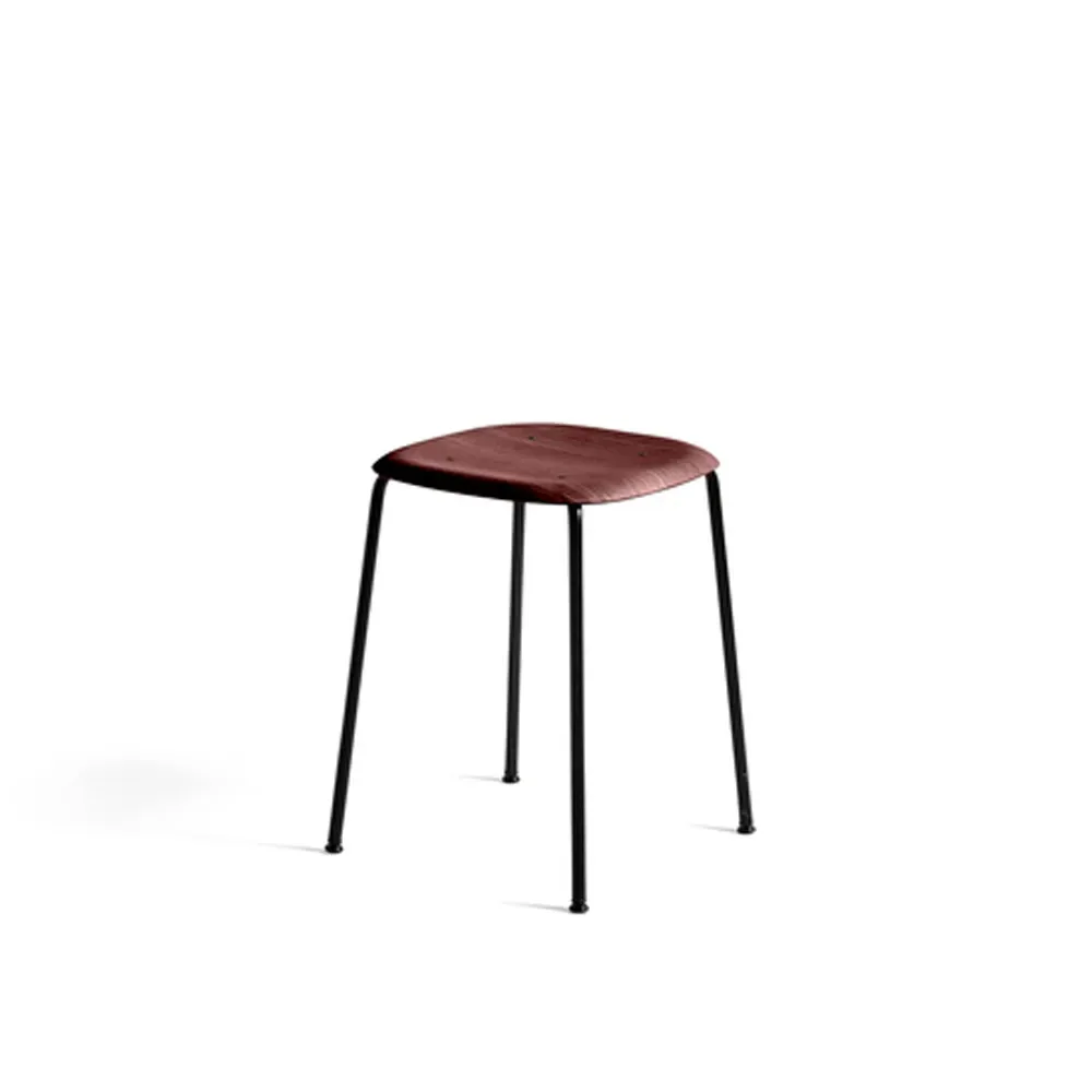 HAY Soft Edge 70 pall Fall red, svart stålstativ