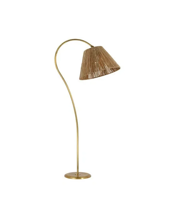 Dume Large Arched Floor Lamp Antique Brass