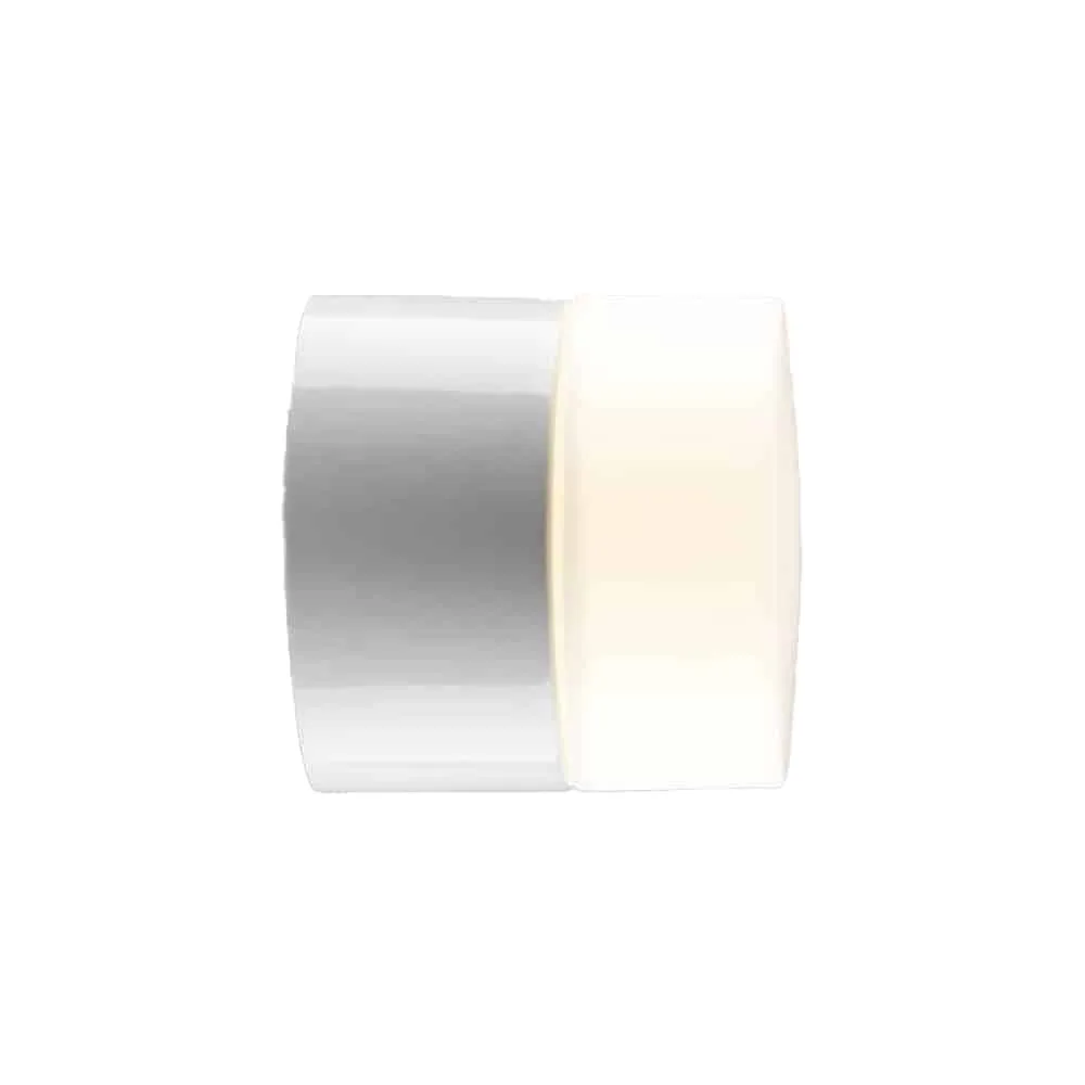 Opus 100 Bastu 100mm Porslinsarmatur Rak Vit med opalglas