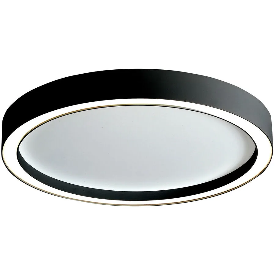Bopp Deckenlampe Aura Schwarz/Weiss Aluminium 30 cm 4 cm - LED - Lichtfarbe: Extra warmweiss - LED Energiesparlampen